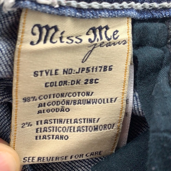 Miss Me Angel Wing Cross Studded Boot Cut Jeans Size 27 - Picture 6 of 8